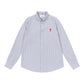 Trendy Brand Am* Small Heart Embroidered Shirt Casual Loose Fit Unisex Couple Style Amy Cotton Long Sleeve Top