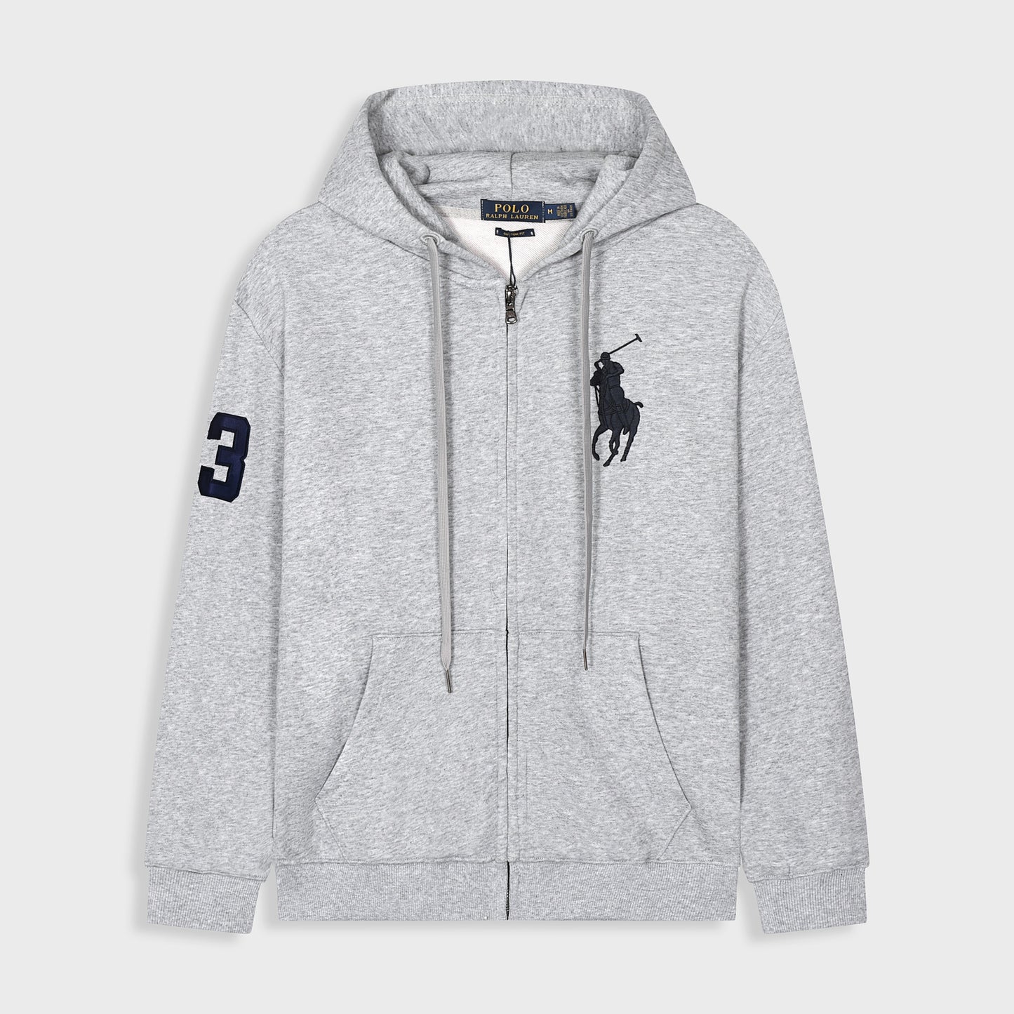 GMabcd Spring and Autumn Thin Pony Hooded Sweatshirt RL Cardigan Zipper Embroidery Loose Plus Size Paul POLO Jacket