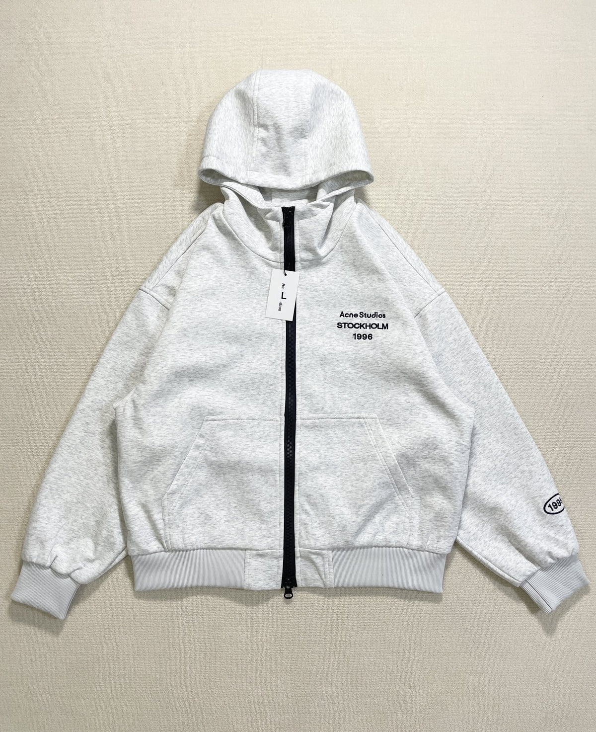 1996 Embroidered Logo Letter Zip-Up Loose-Fit Unisex Hooded Sweatshirt (Part 2)