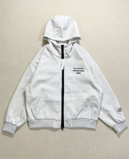 1996 Embroidered Logo Letter Zip-Up Loose-Fit Unisex Hooded Sweatshirt (Part 2)