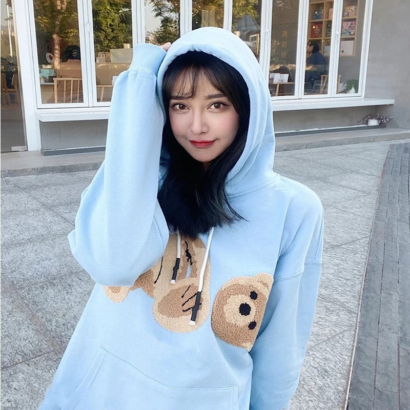 PA Angel Broken Bear Sweater Oversize Niche High Street Fashion Brand Ins Couple Hoodie