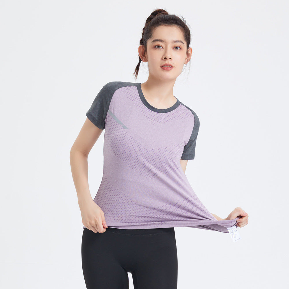 Unisex Breathable Lightweight Gym Short Sleeve Quick-Dry Top Fitness Sports Wear Ice Silk T-Shirt Stretch Short Sleeve