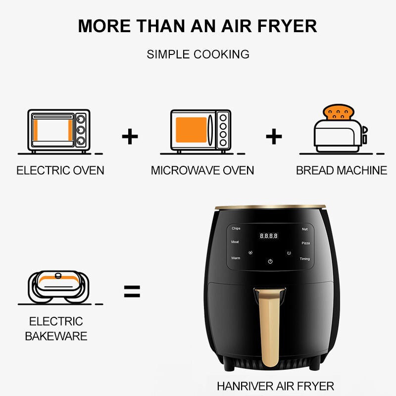 Air Fryer New Air Fryer Home Large Capacity Chips Machine Multi-Functional Deep Frying Pan