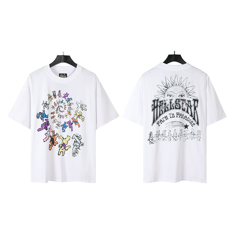 [3]2025 Summer New American Fashion Brand Male and Female Couples Wear plus Size Loose Pullover Short Sleeve T-shirt Youth Tee