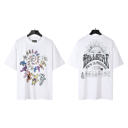 [3]2025 Summer New American Fashion Brand Male and Female Couples Wear plus Size Loose Pullover Short Sleeve T-shirt Youth Tee