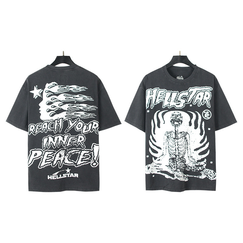 [2]2025 Summer New American Fashion Brand Male and Female Couples Wear plus Size Loose Pullover Short Sleeve T-shirt Youth Tee