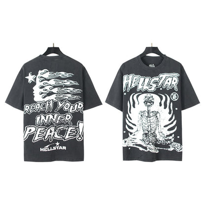 [2]2025 Summer New American Fashion Brand Male and Female Couples Wear plus Size Loose Pullover Short Sleeve T-shirt Youth Tee