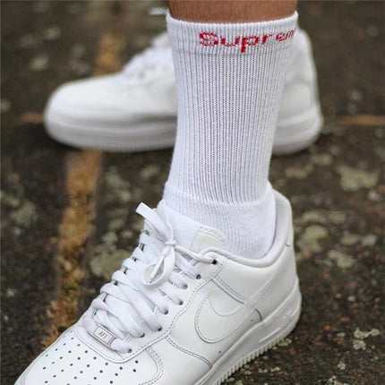 2-Pack Trendy Socks Hane Crew Socks Towel Bottom Trendy Brand Sports Basketball Mid-Calf Socks