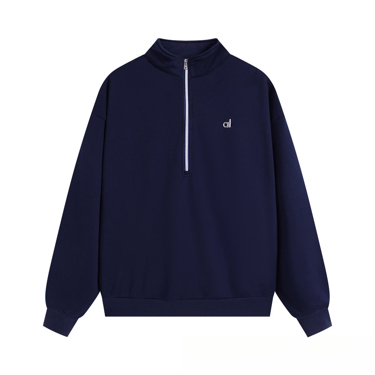 A-L-O Half-Zip Sweatshirt for Women, Autumn and Winter Loose Stand Collar Slimming Jacket, Casual Sports Top