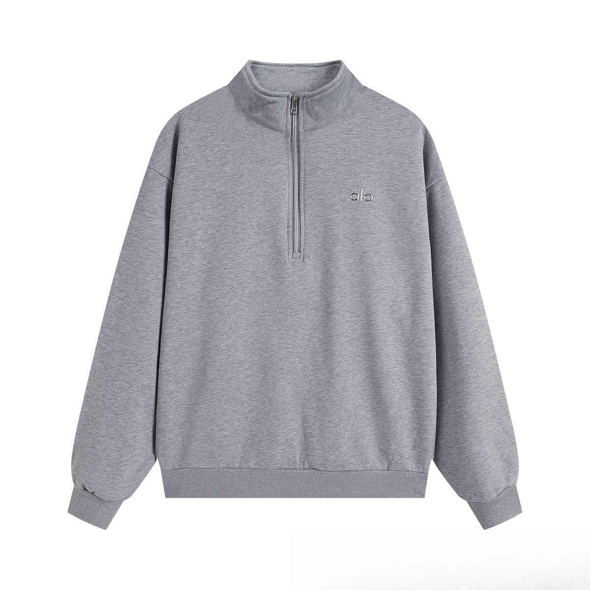 A-L-O Half-Zip Sweatshirt for Women, Autumn and Winter Loose Stand Collar Slimming Jacket, Casual Sports Top