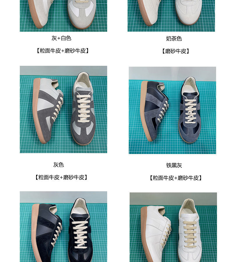 GMabcd mm6 Dexun Shoes for Women 2025 New Model Top Layer Cowhide Raw Rubber Sole Comfortable Casual Sneakers for Men and Women