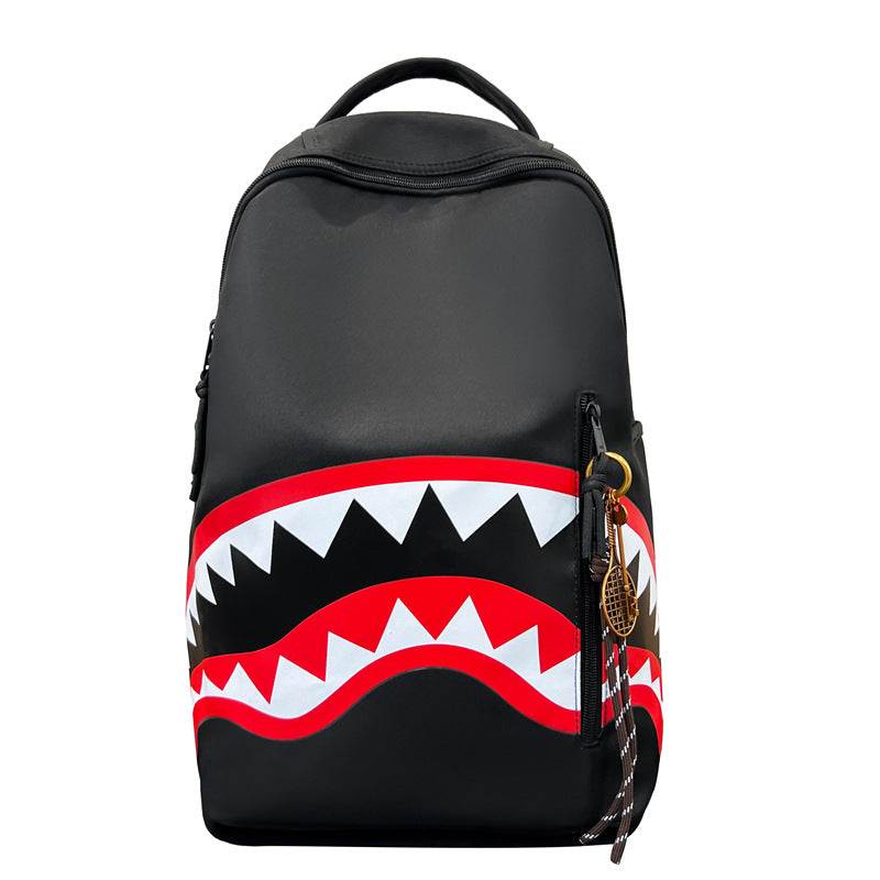 New Fashion Shark Backpack for Students, Large Capacity Outdoor Waterproof Lightweight Trendy Men's Backpack
