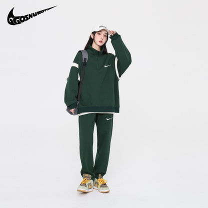 Men's 2024 Sports Casual Set Unisex Autumn Trendy Sweatshirt Long Pants Student Loose Running Two-piece Set