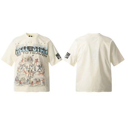 2025 Summer New European and American Trendy Brand Unisex Couple's Plus Size Loose Pullover Short Sleeve T-Shirt Youth Tee
