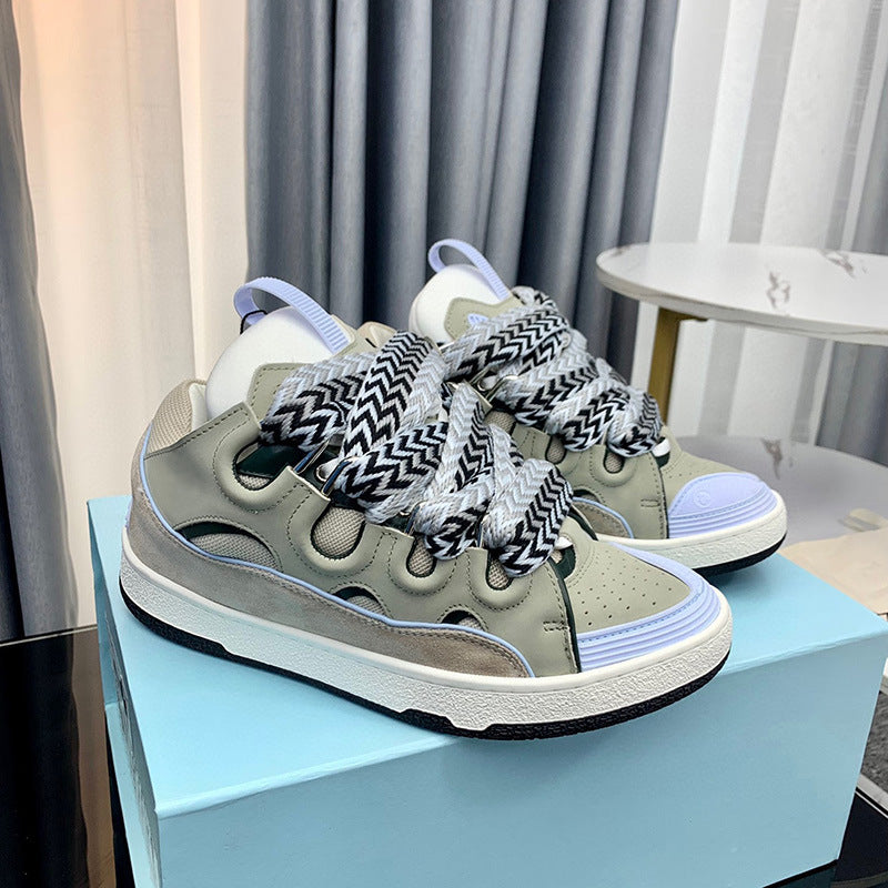 GMabcd Thick-Soled Lace-Up Dad Shoes Couple Training Shoes Casual Sneakers