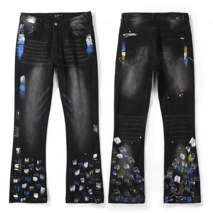 GMAM Heavy Craft Washed Distressed High Street Embroidered Unisex Jeans