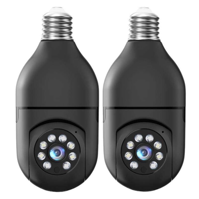 Light Bulb Security Camera with 3MP HD, Infrared Night Vision, Pan/Tilt, 2-Way Audio, Human Detection & Alexa Compatibility