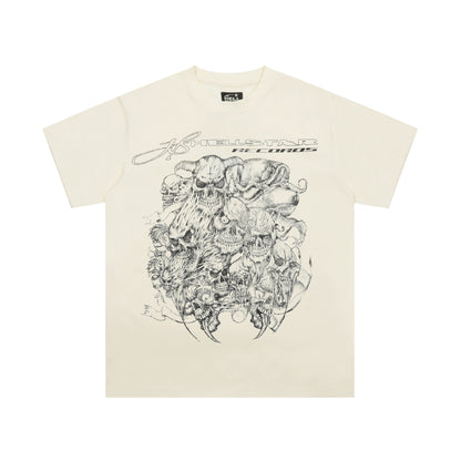 2025 Summer New European and American Trendy Brand Unisex Couple's Plus Size Loose Pullover Short Sleeve T-Shirt Youth Tee