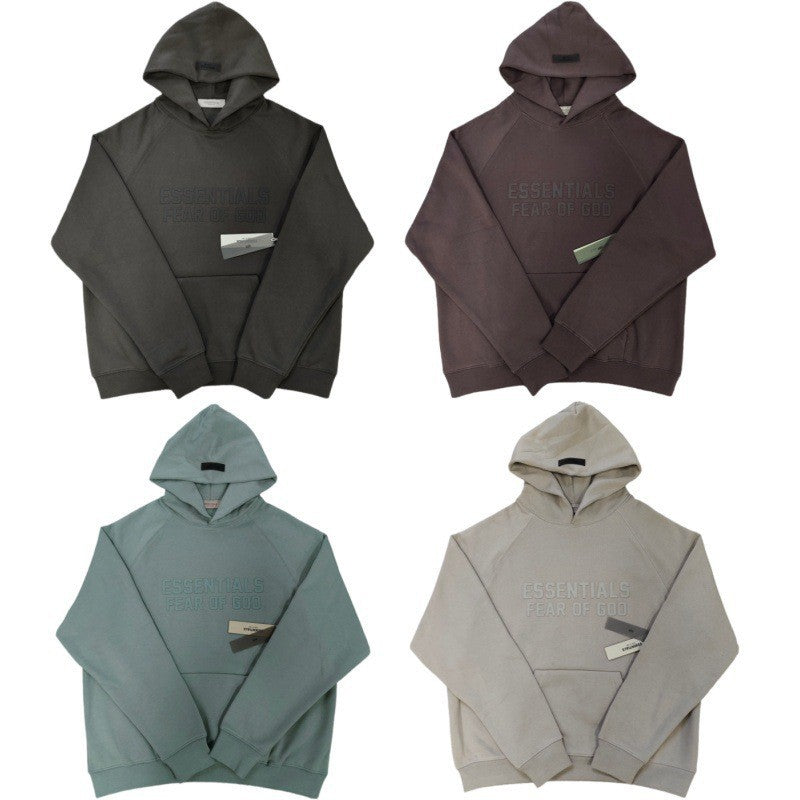 GMabcdFOG Double Line ESSENTIALS Chest Silicone Double Row Letter Hoodie Essentials Sweatshirt