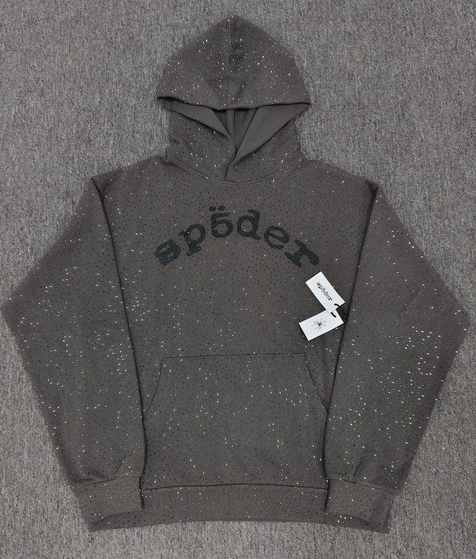 Hoodie Jacket Hip Hop Singer Same Fashion Casual Spider Rhinestone Sp5der Sweater [High Quality]