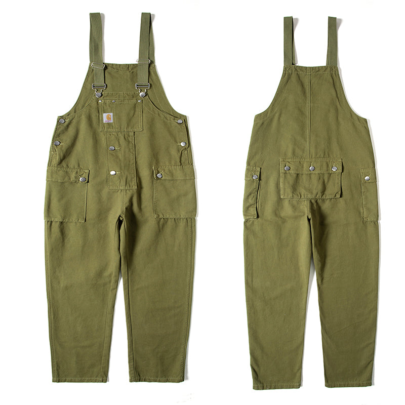 GMTTY Overalls for Men and Women Couples, Spring and Autumn Loose Straight-Leg Denim Jumpsuit