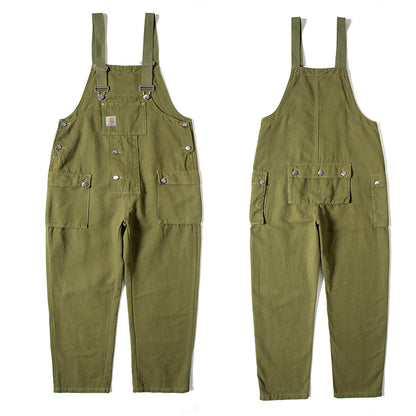 GMTTY Overalls for Men and Women Couples, Spring and Autumn Loose Straight-Leg Denim Jumpsuit