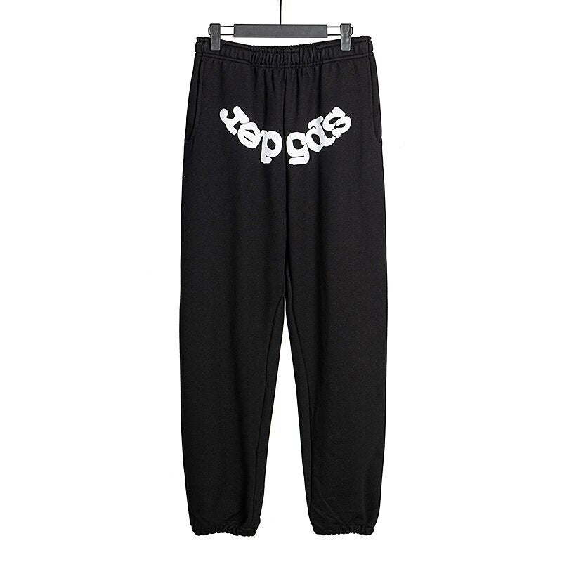 Sp55der High Quality Spider Web Foam Letter Loose Men's and Women's Suits Pants