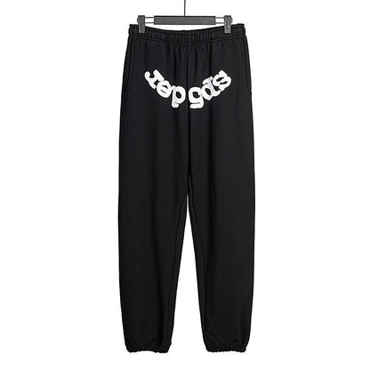 Sp55der High Quality Spider Web Foam Letter Loose Men's and Women's Suits Pants