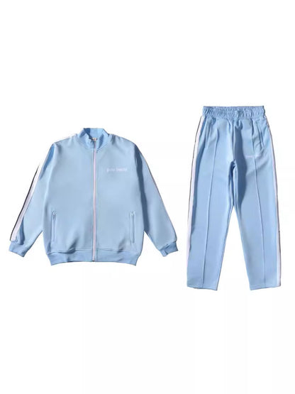 24SS Retro Trend Angel Color Block Embroidered Casual Jacket Top Jacket Set Long Pants Sweatshirt Trend