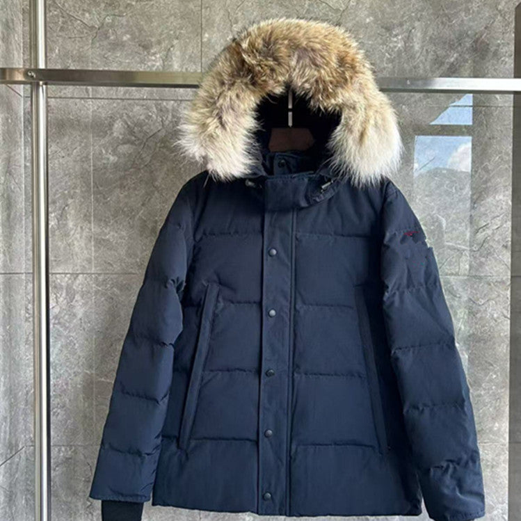 Wyndham 29 Big Goose down Jacket Winter Wolf Fur Thickened Men and Women Mid-Length Parka 3808ma