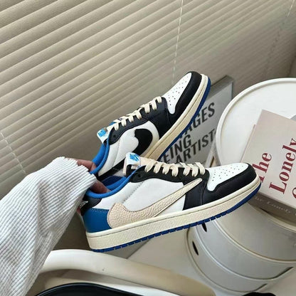AJ1 Low-Top Basketball Shoes TS Collaboration Black Green Olive Couple Men Women Sports Sneakers