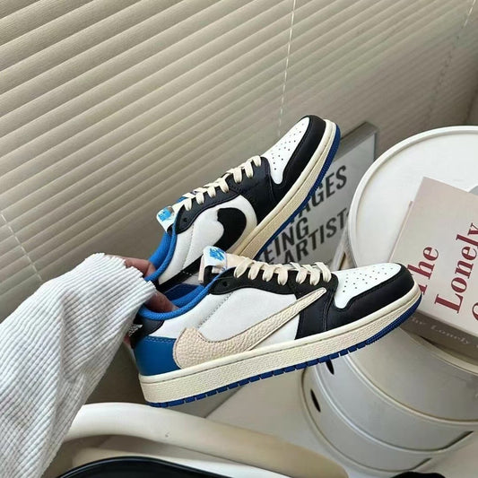 AJ1 Low-Top Basketball Shoes TS Collaboration Black Green Olive Couple Men Women Sports Sneakers