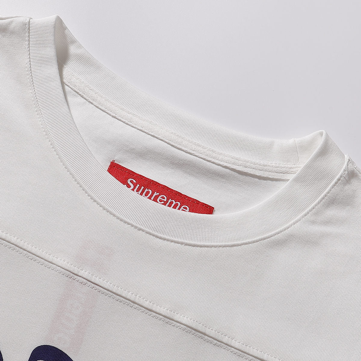 ss25supreme Crew Neck Short Sleeve American Style Trendy Classic Football Shirt Patchwork Ribbed High Street Top T-Shirt Unisex