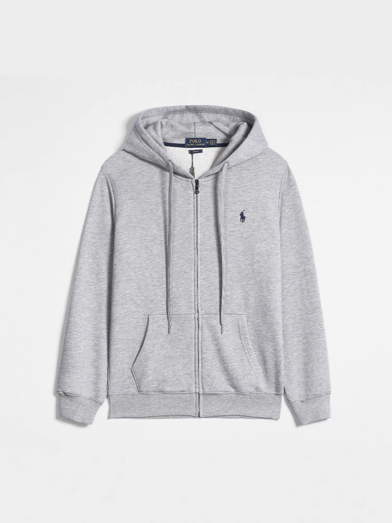 GMabcd Spring and Autumn Thin Pony Hooded Sweatshirt RL Cardigan Zipper Embroidery Loose Plus Size Paul POLO Jacket