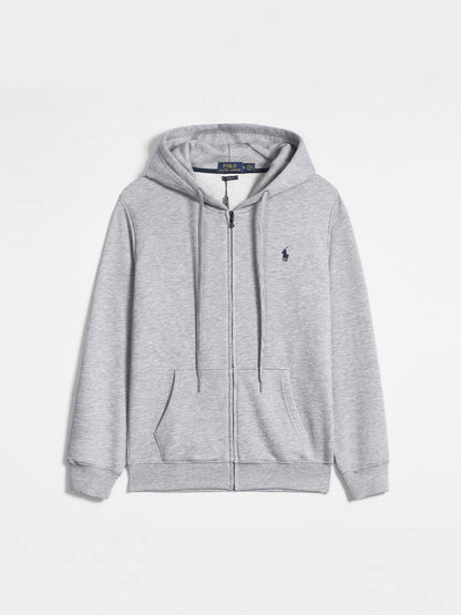 GMabcd Spring and Autumn Thin Pony Hooded Sweatshirt RL Cardigan Zipper Embroidery Loose Plus Size Paul POLO Jacket