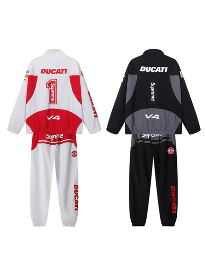 Supreme Ducati Collaboration Racing Style Windbreaker Jacket for Men