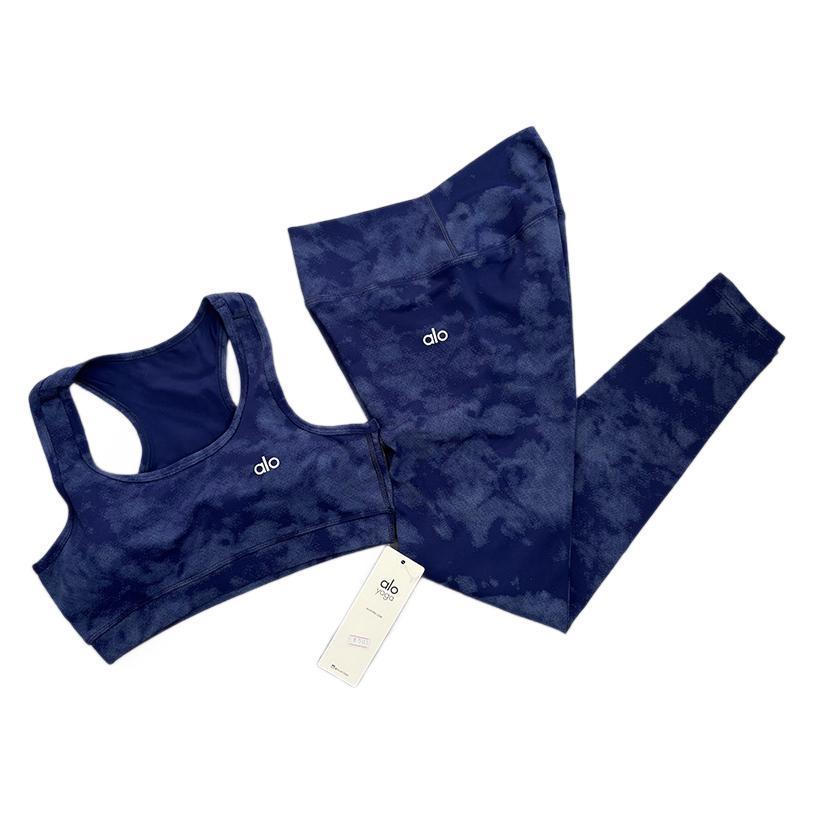 a-l Sports Fitness Wear Women's Yoga Sports Bra Camisole Style Underwear Elastic Beauty Back Tight-Fitting Tie-Dye Top