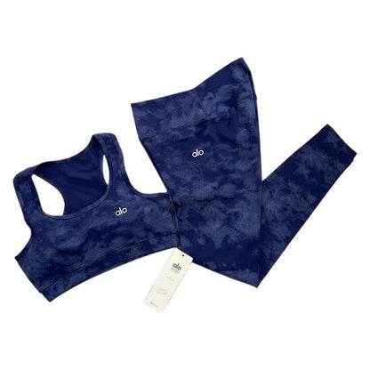 a-l Sports Fitness Wear Women's Yoga Sports Bra Camisole Style Underwear Elastic Beauty Back Tight-Fitting Tie-Dye Top