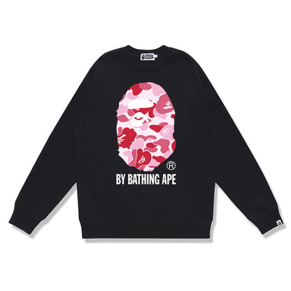 GMabcd Terry Sweatshirt for Men, Autumn and Winter Long Sleeve Letter Print Loose Round Neck Pullover Casual Top Trendy