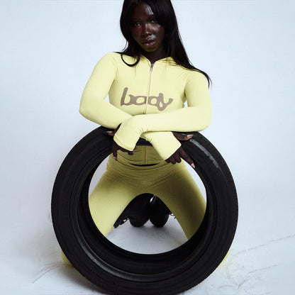 2025 Autumn Women's New Fashion Hooded Camouflage Print Long Sleeve Sports Trendy Slim Fit Long Pants Two-Piece Set