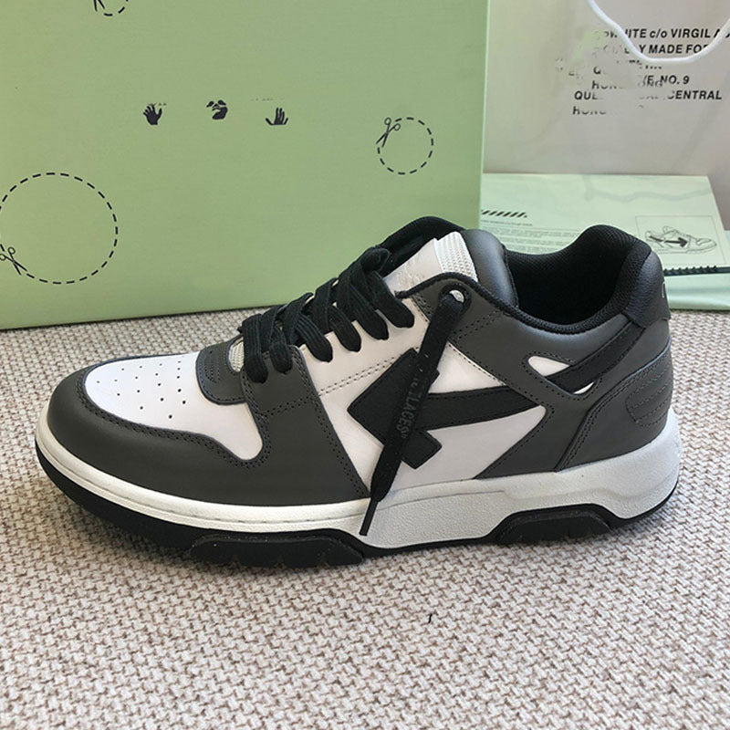 Gmabcd Off Trendy Brand Men and Women Shoes Genuine Leather Casual Sneakers Panda Color Thick Sole Low Top Bread Shoes