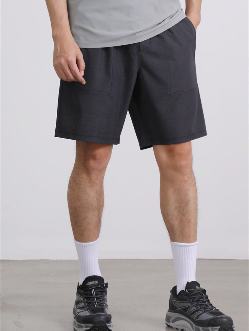 Lulu Men's Shorts Summer Business Casual Five-Point Pants Commuter Workwear Simple Men's Pants Comfortable Hiking Shorts
