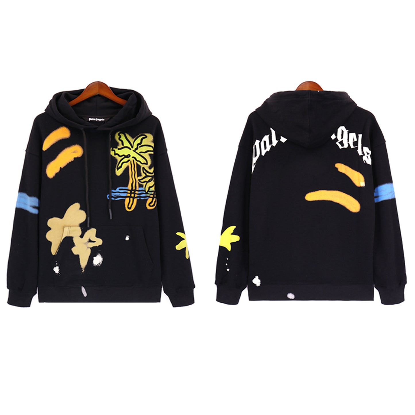 24SS Retro Trend Angel Color Block Embroidered Casual Jacket Top Jacket Set Long Pants Sweatshirt Trend