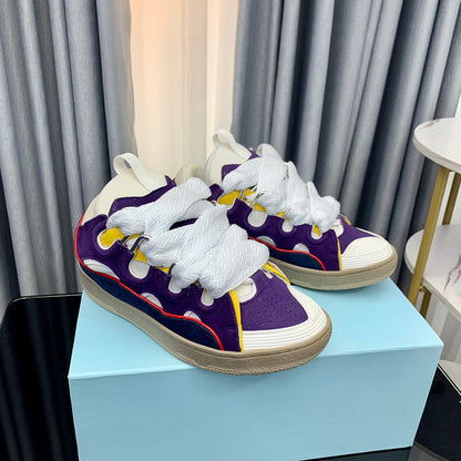 GMabcd Thick-Soled Lace-Up Dad Shoes Couple Training Shoes Casual Sneakers
