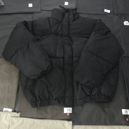 GmabcdFEAR OF GOD Double Stitch ESSENTIALS Solid Color Thickened Cotton Jacket Pure Black