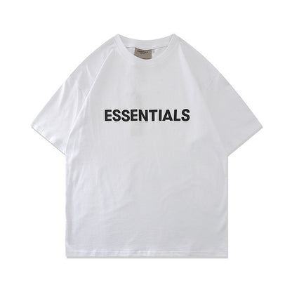 FAG2025 New Double Line Chest Silicone Letter GAD Trendy Loose High Street Short Sleeve T-Shirt for Men