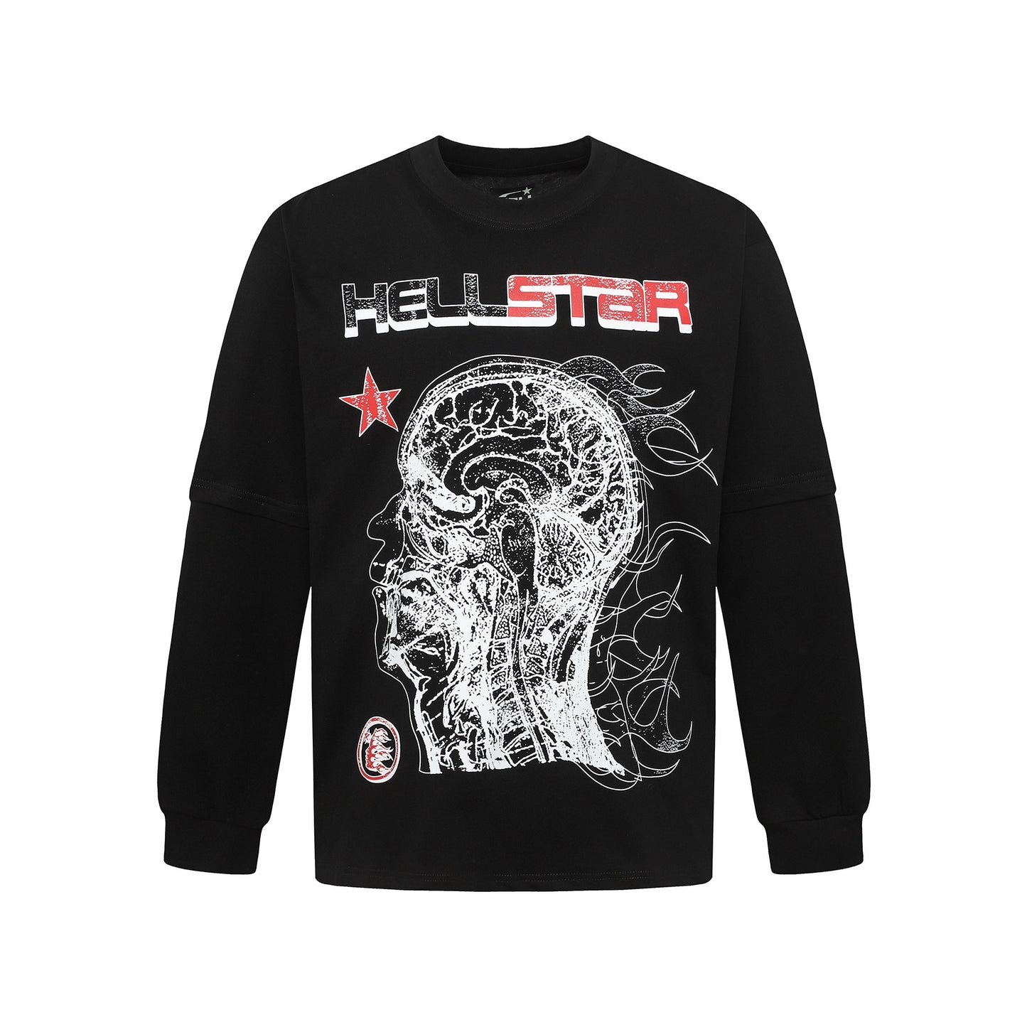 HS American Style Oversized Long Sleeve T-Shirt Autumn Base Shirt Men's Pullover Shirt