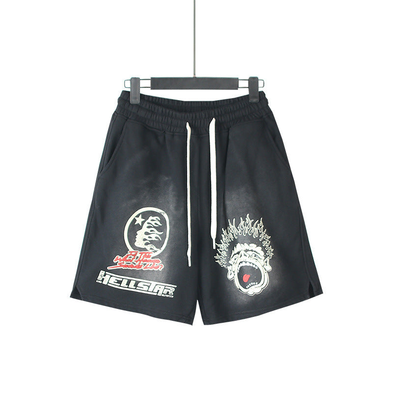 Washed Vintage Casual Shorts 2024 Summer New European and American Trendy Brand Five-Point Shorts