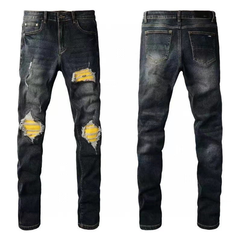 GMAM Heavy Craft Washed Distressed High Street Embroidered Unisex Jeans