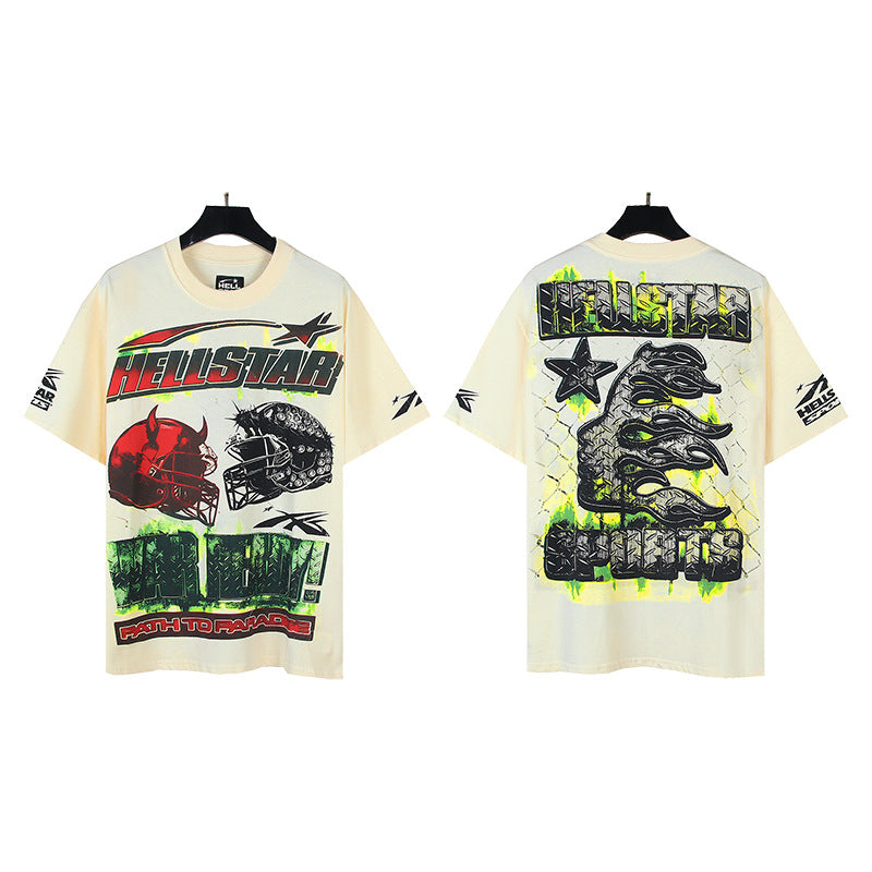 [3]2025 Summer New American Fashion Brand Male and Female Couples Wear plus Size Loose Pullover Short Sleeve T-shirt Youth Tee